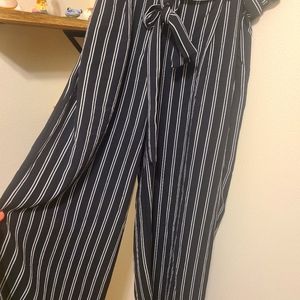 Pin Stripped Paper Bag Pants